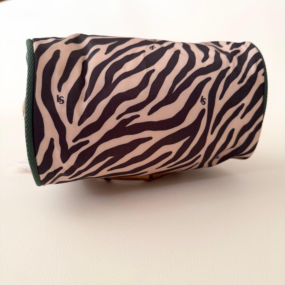 新品タグ付 【レスポートサック】バンブーハンドル 2way ミニボストン ゼブラ