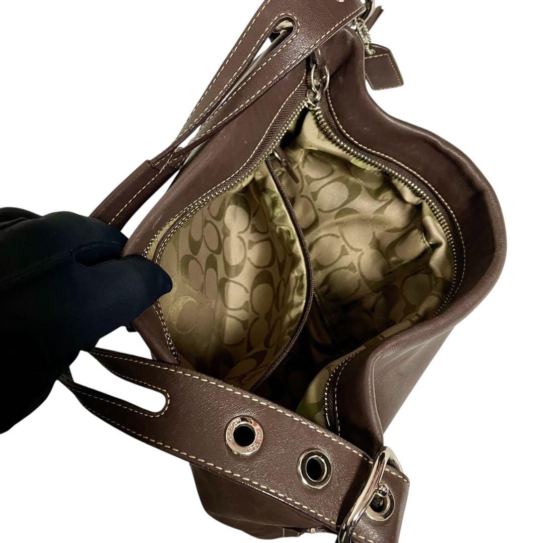 COACH ワンショルダーバッグ レザー タッセル F01417 ブラウン