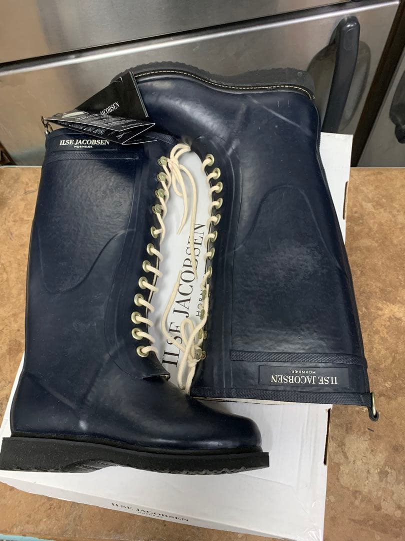 34 未使用 イルセヤコブセン デンマーク レインブーツ 内起毛 レインシューズ