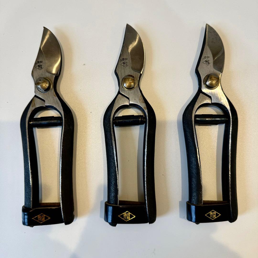 【阿武隈川】剪定鋏 特製 アゴ止式　約18cm 箱付き　6本セット　① ②