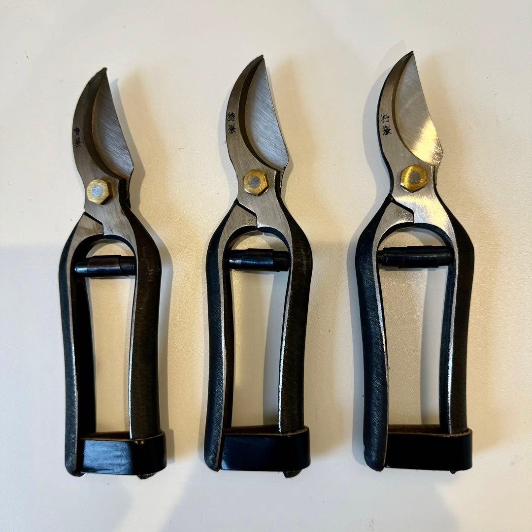 【阿武隈川】剪定鋏 特製 アゴ止式　約18cm 箱付き　6本セット　① ②