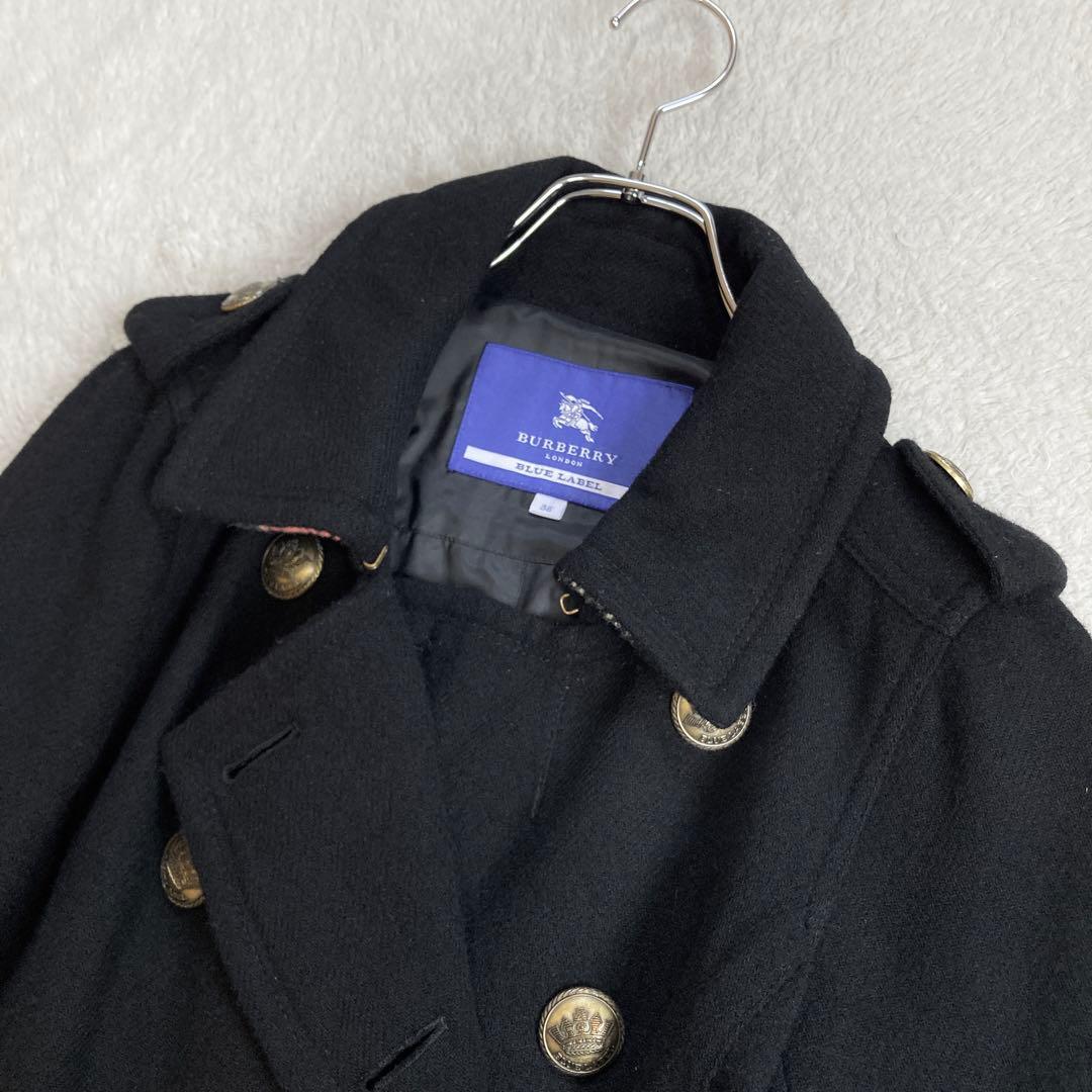 BURBERRY BLUE LABEL　ナポレオンジャケット　ノバチェック　黒