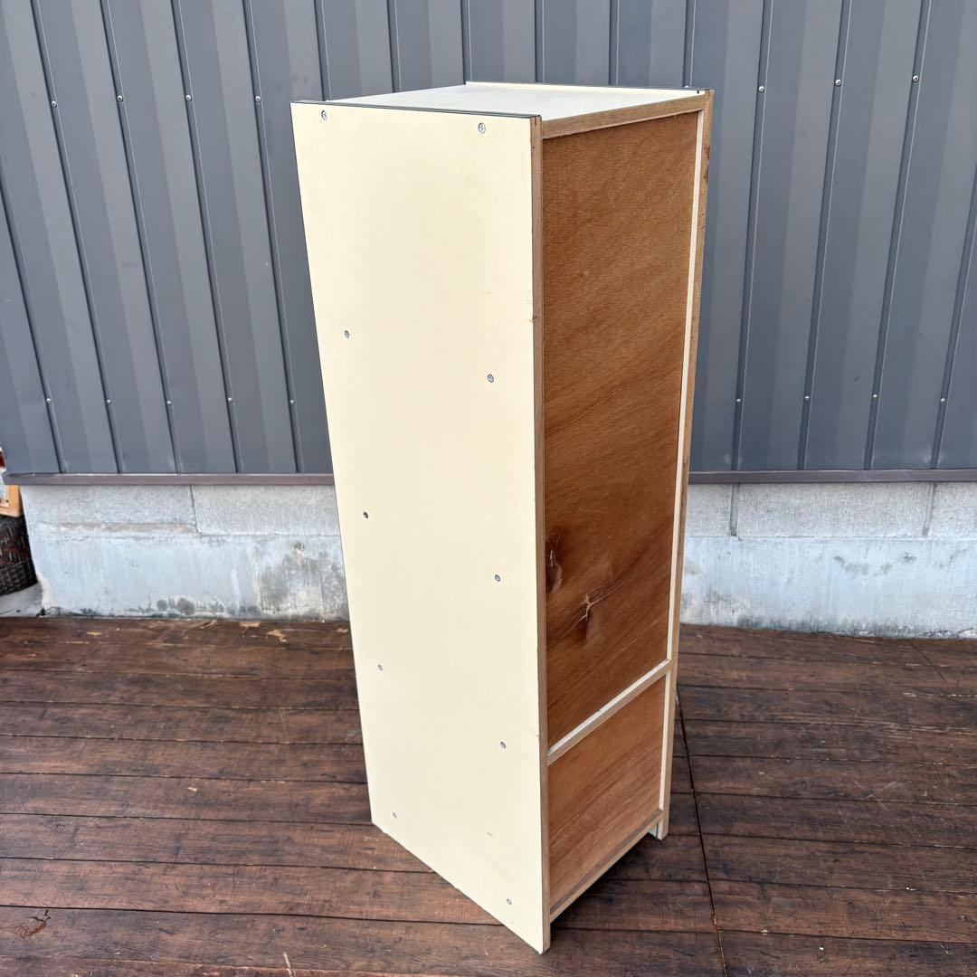 昭和レトロ レトロポップ 木製スリムキャビネット 8段 古家具 古道具ビンテージ