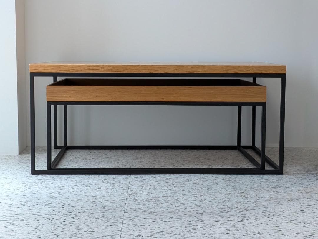 used 高野木工 リニエ コンビテーブル セット オーク×アイアン 美品 北欧