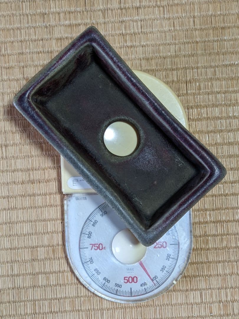 ♦中国古玩 長方形辰砂ミニ盆栽鉢 北京紫禁城 建福宮印 古美術品 骨董品