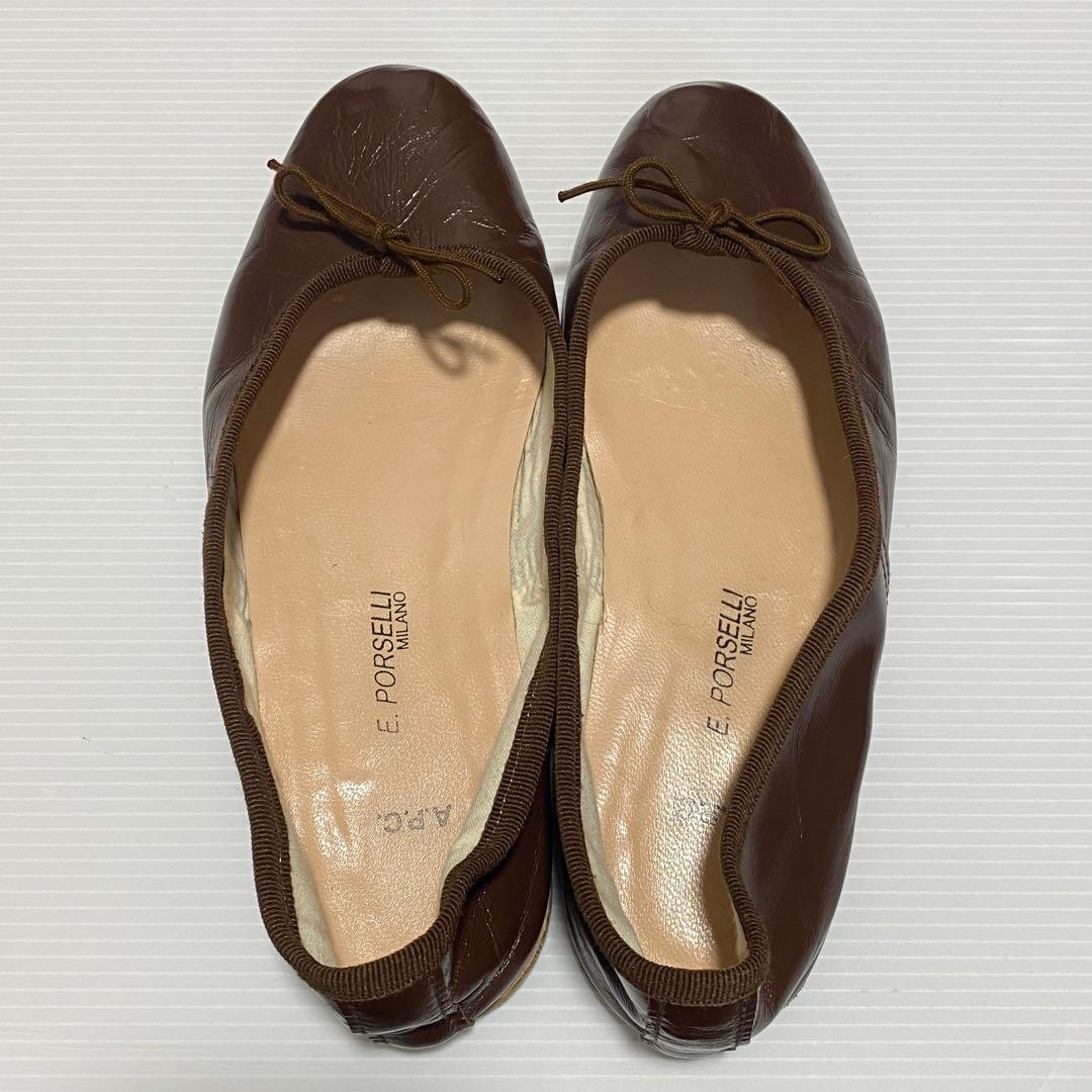 美品　A.P.C. 別注 Porselli ポルセリ バレエシューズ　37