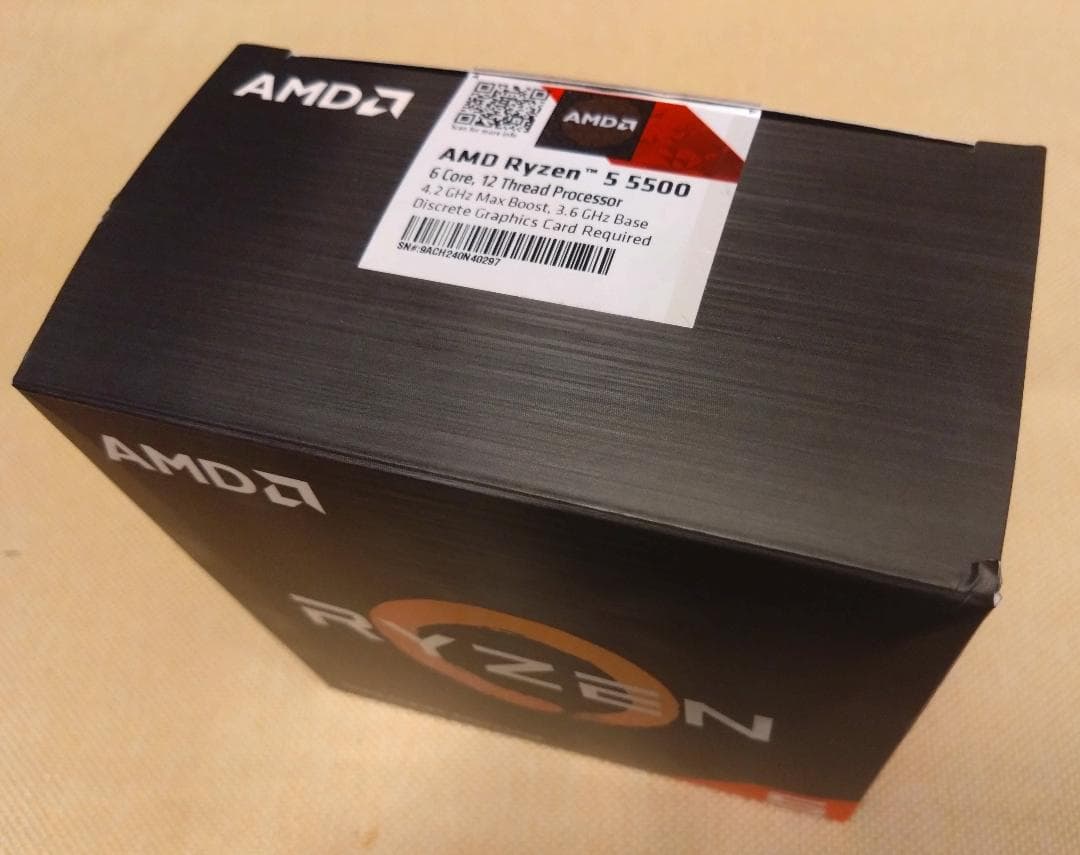 CPU Ryzen 5 5500 with Wraith Stealth Cooler