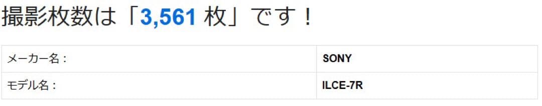 ◆シャッター数:3,561回・美品◆ SONY ソニー ILCE-7R α7R