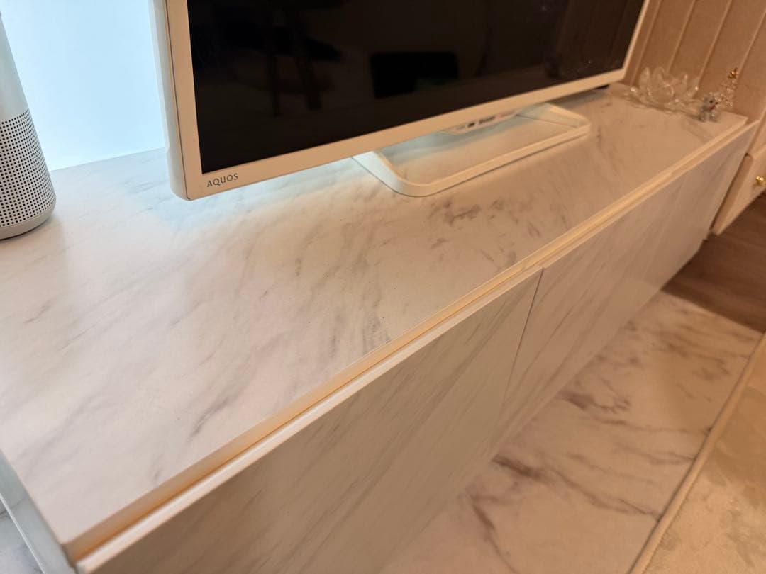 大理石調テレビ台 ゴールド脚