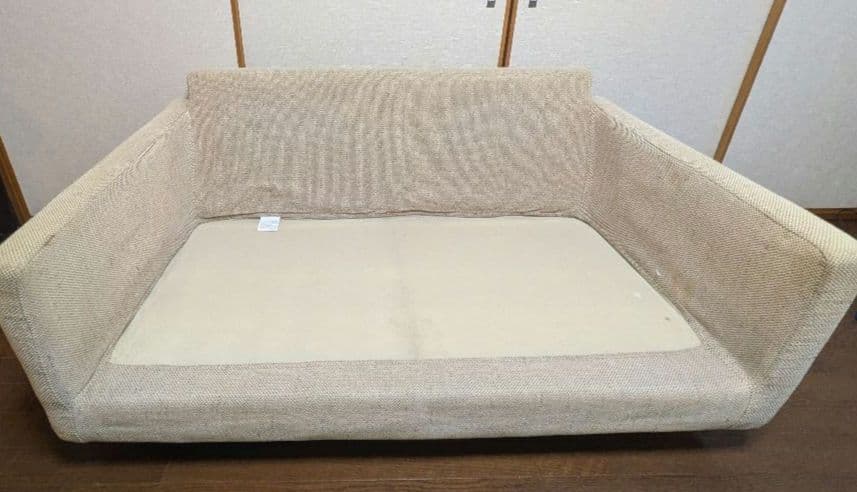 無印良品 スリムアームソファ 2.5シーター 羽根×ポケコ