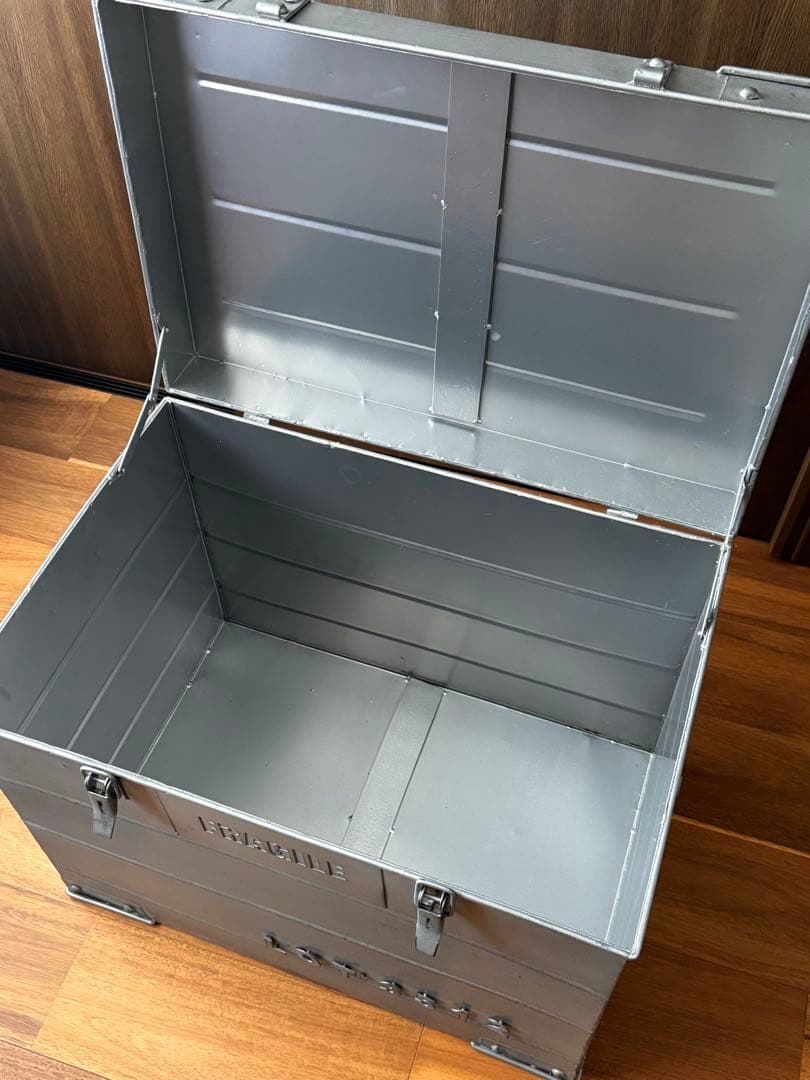 レトロ・ヴィンテージ風コンテナ収納ボックス ブリキ インダストリアル ミリタリー