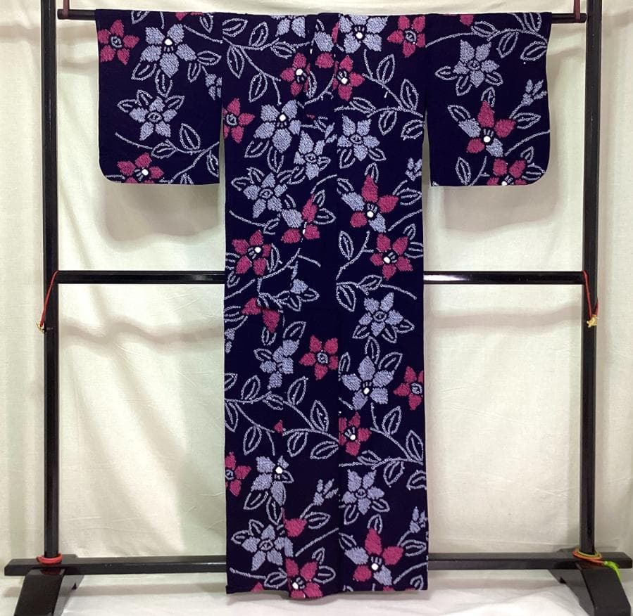 値下げ‼️ 211　中古品　綿　総絞り　ゆかた　有松鳴海絞り　手縫い　Sサイズ