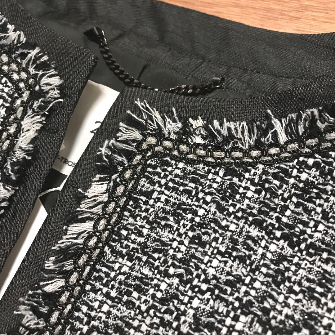 23区　サイズ38　新品タグ付き　定価42,900円　ラメツイード　白黒シルバー