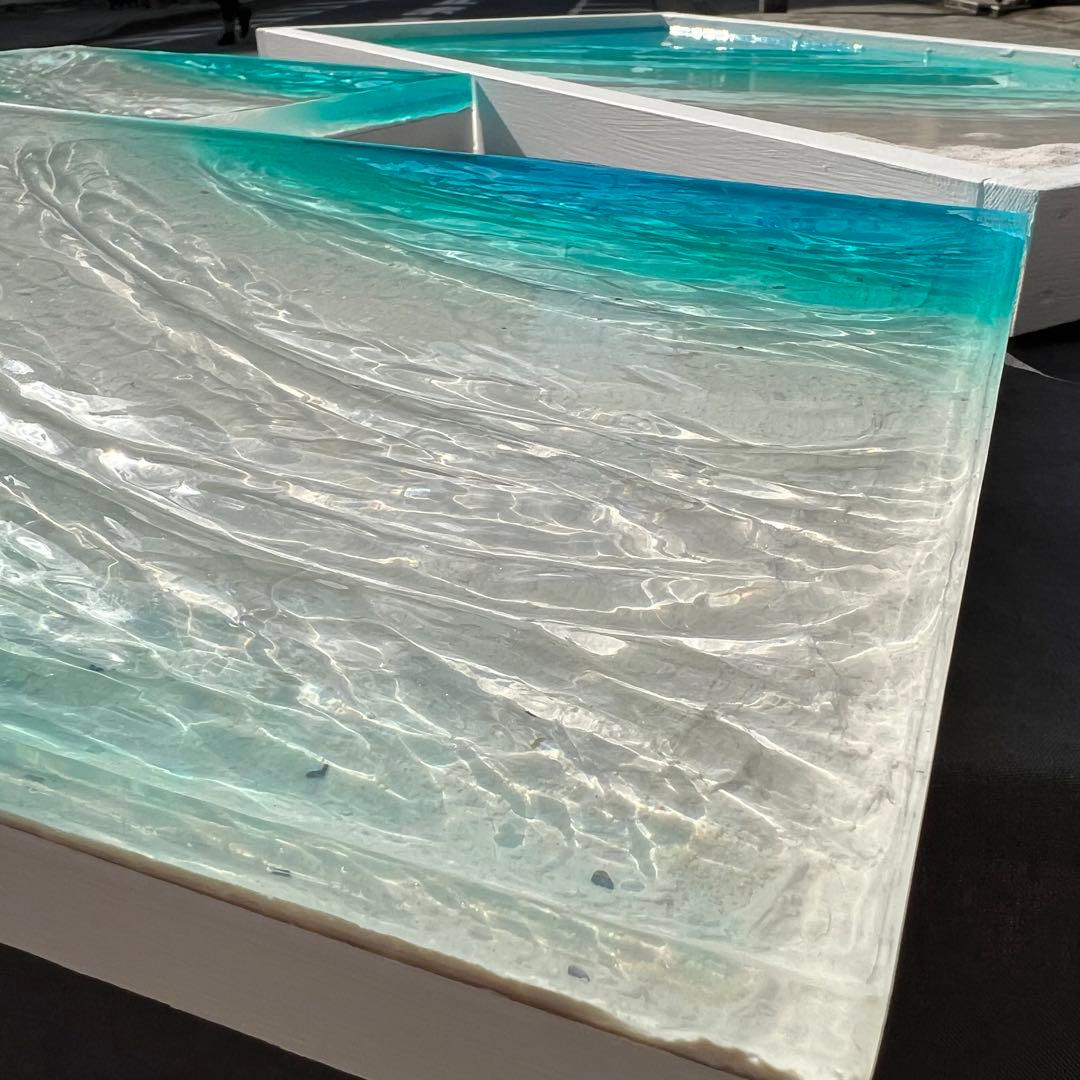 【レジンアート】波紋アート／Ｂ４パネル／オーシャンアート／枠なし