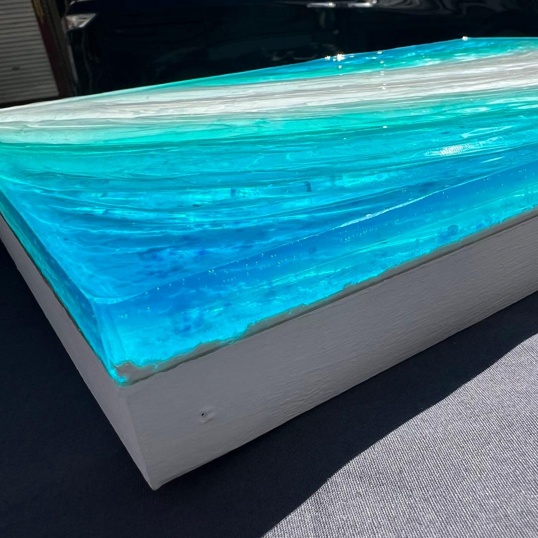 【レジンアート】波紋アート／Ｂ４パネル／オーシャンアート／枠なし