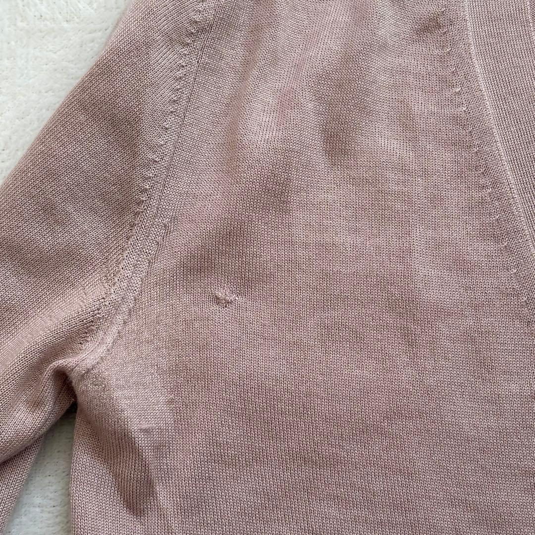 MIU MIU カシミヤシルク Vネック カーディガン ピンクベージュ 42