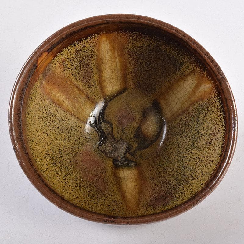 茶道具　瀬戸焼　古瀬戸天目茶碗　仕覆付　龍光極め箱　C　R8926