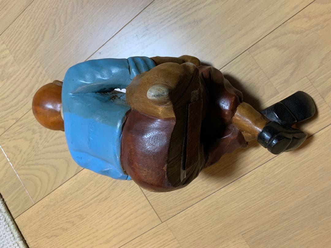 タンタンの冒険の木製彫刻 約30cm