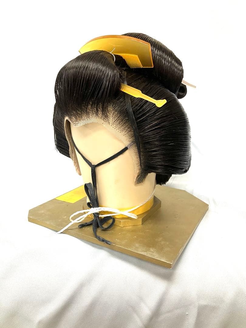 つぶし島田、中サイズ(黒髪)中古舞踊かつら、 日本髪かつら、大衆演劇かつら