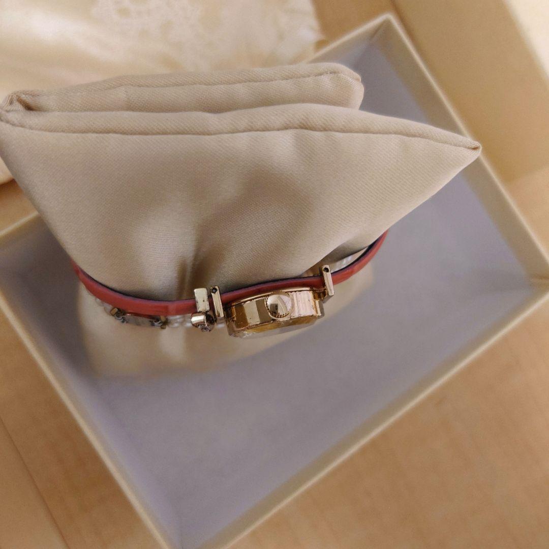 NOJESS 腕時計 パールビーズブレスレット　リボンチャーム　ピンクベルト