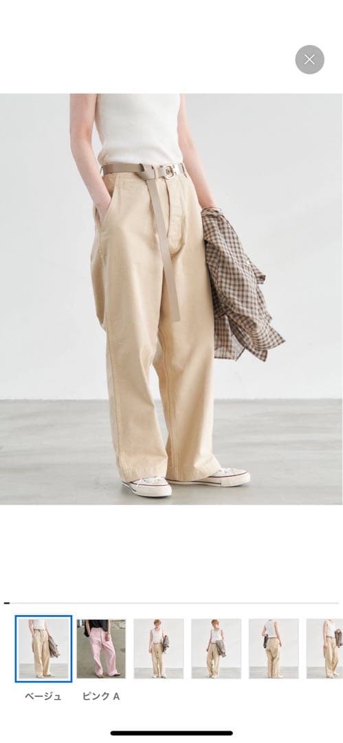 Spick and spanチノワイドパンツ38