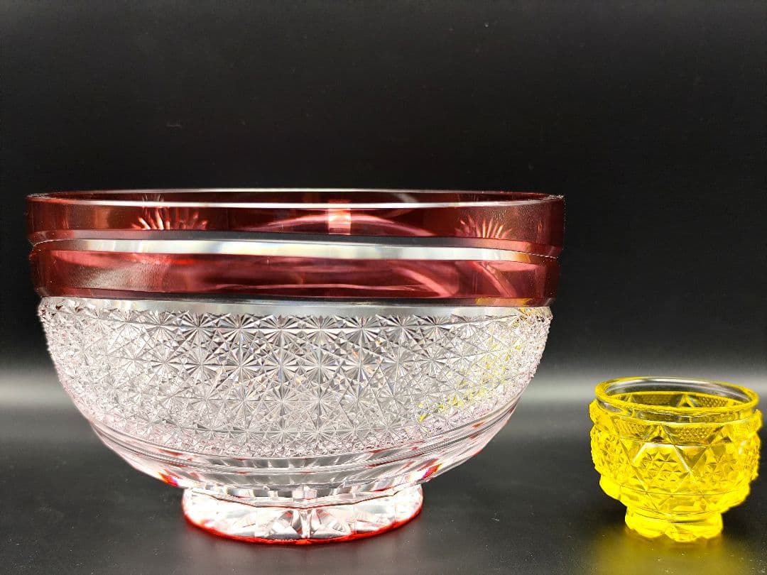 定価約16万円★超希少品 祝の膳 大鉢カガミクリスタル（切子、江戸切子、薩摩切子