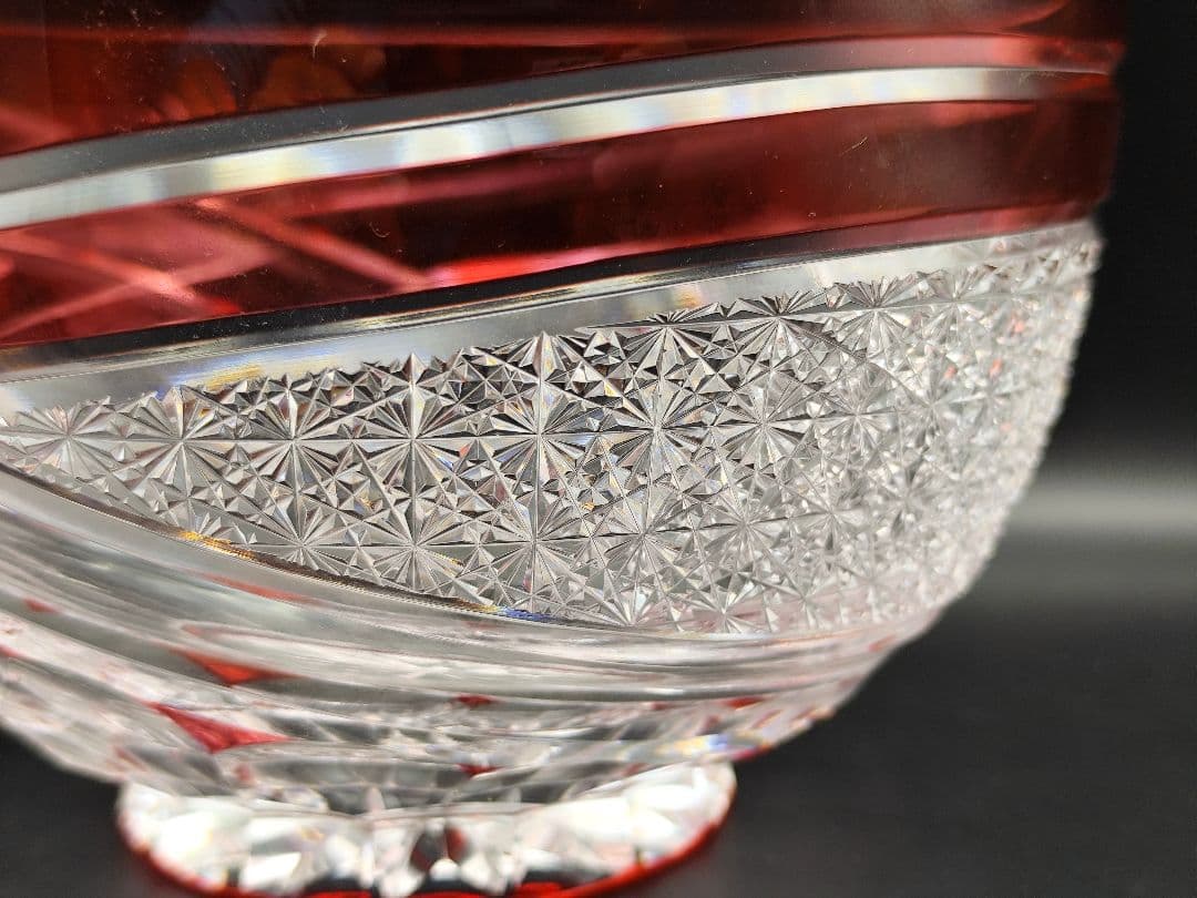 定価約16万円★超希少品 祝の膳 大鉢カガミクリスタル（切子、江戸切子、薩摩切子
