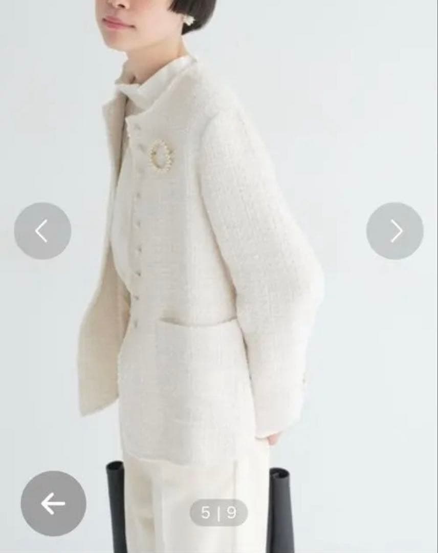 ノーカラージャケット ピュアルセシン