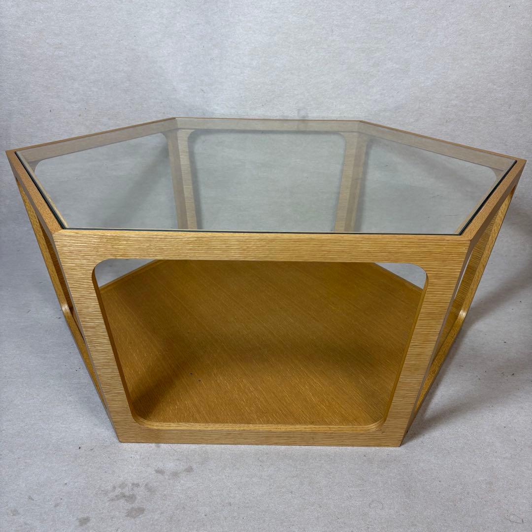 桜屋工業 CHERRY LT-69 六角形 センターテーブル ガラステーブル