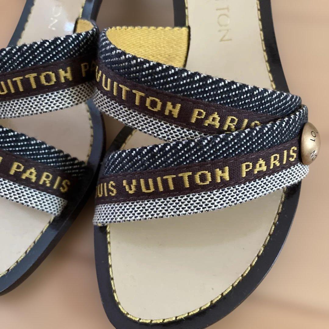 ルイヴィトン　ミュール　サンダル　ナイルラインウェッジクロスサンダル