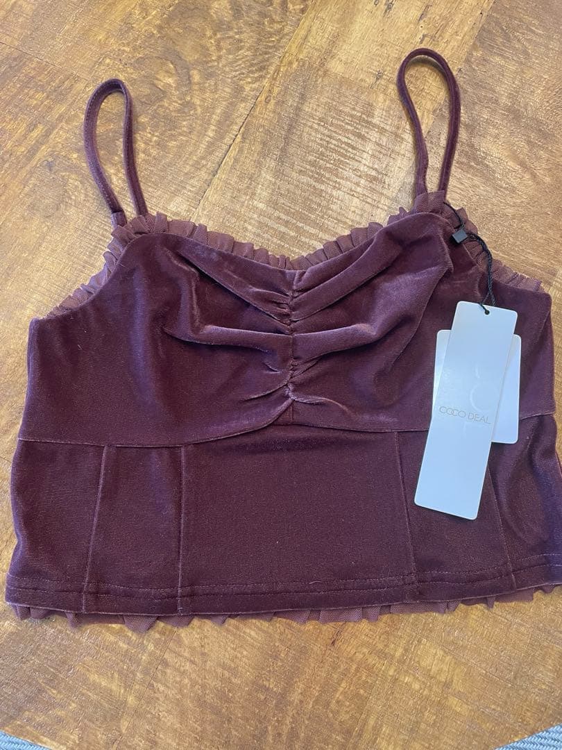 【新品未使用】完売商品！ココディール ベロアビスチェキャミソール&カーディガン