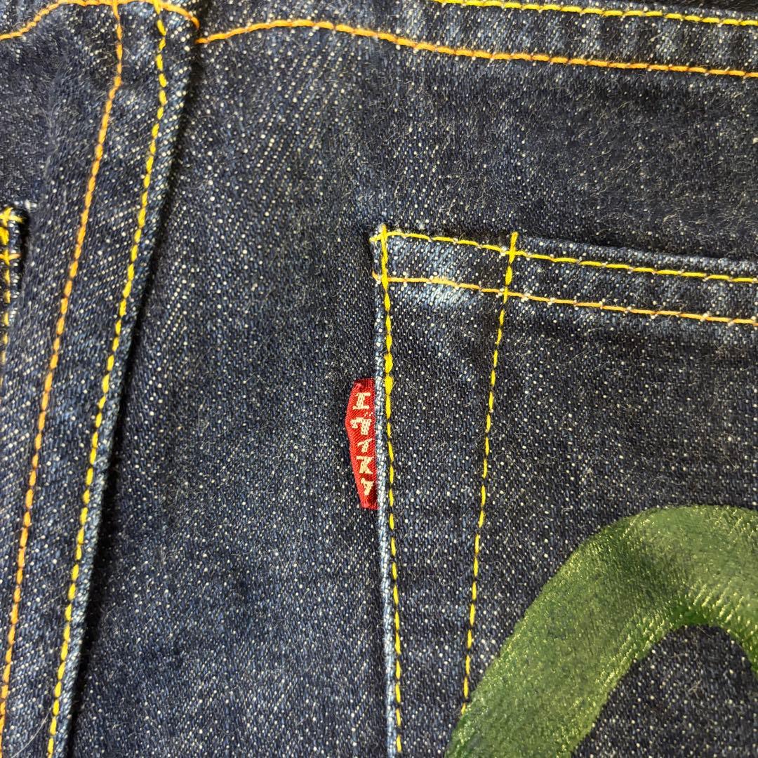 00s EVISU ストレートデニム 猫デザイン