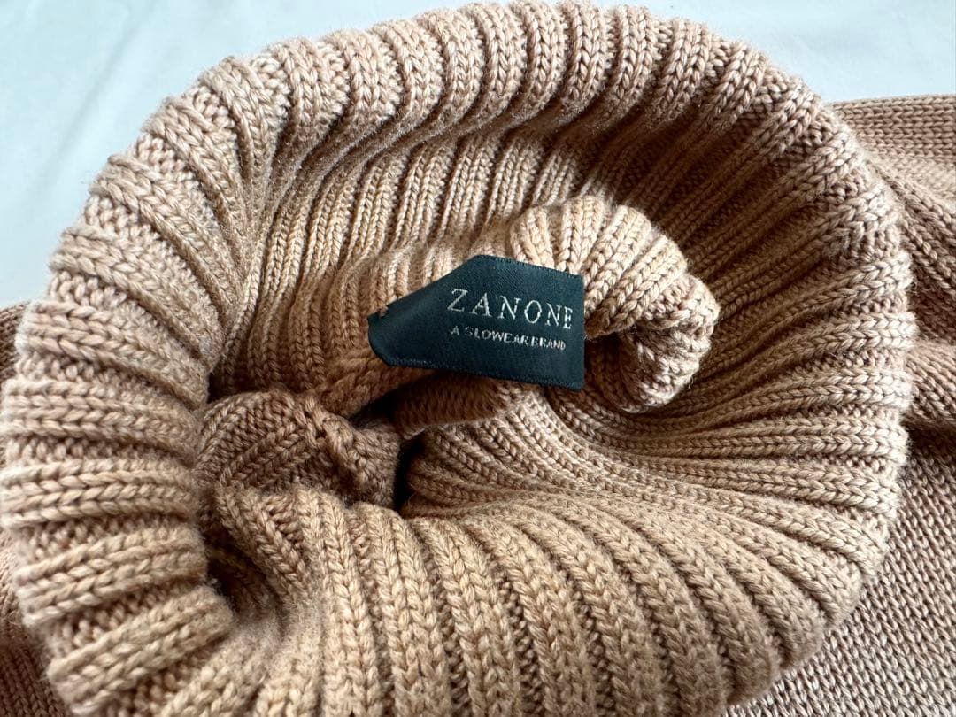 ZANONE ミドルゲージ　タートルネック　キャメル　46 ニット　セーター