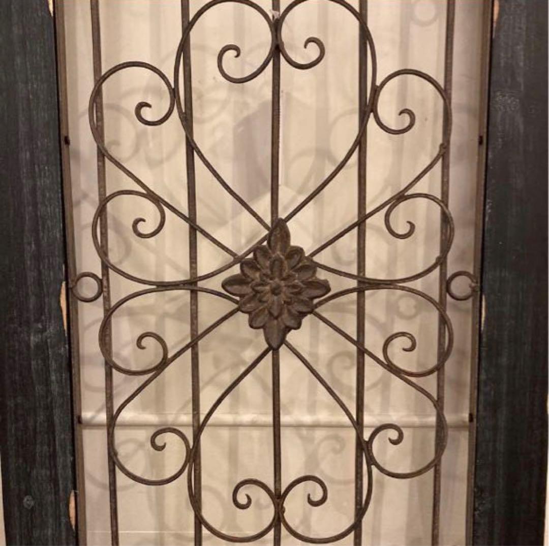 アイアンウッドアンティークフィニッシュ ウォールデコ壁掛可 ウッドドアブラック