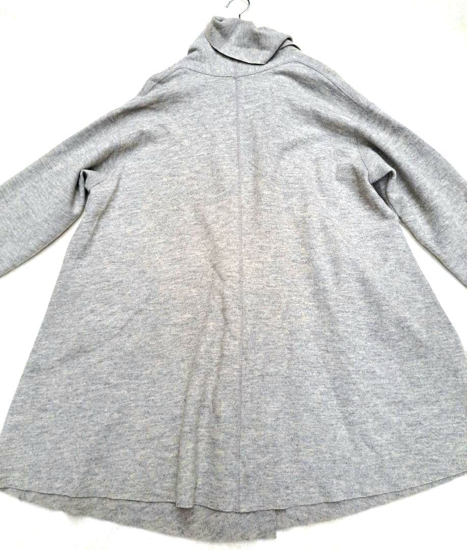 223　美品　ヨーガンレール　ウール100%コート　変形ハイネック M