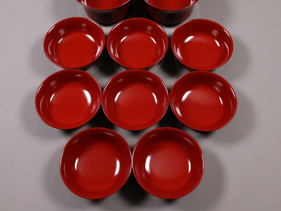 【CM284】魯山人塗師 遊部石斎 原叟好 うるみ 反椀 八客 木製漆器 茶懐石