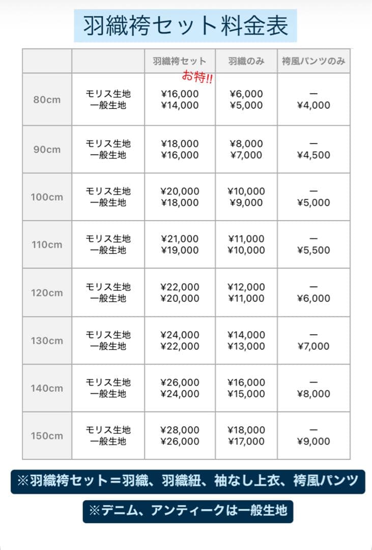 【kopin】デニムライク羽織袴セット