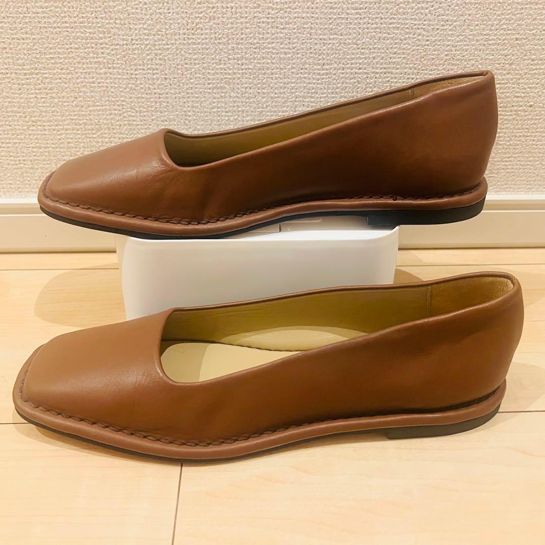 【未使用に近い】ペリーコサニー パンプス レザー フラット ブラウン サイズ37
