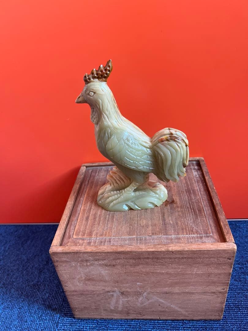 1495  特上彫 酉　鶏　置物 彫刻工芸品