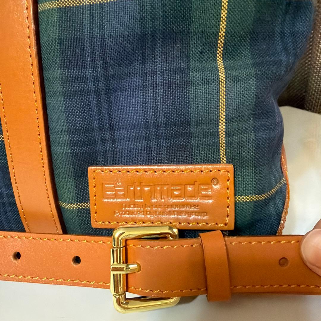 earth made ボストンバッグ チェック柄