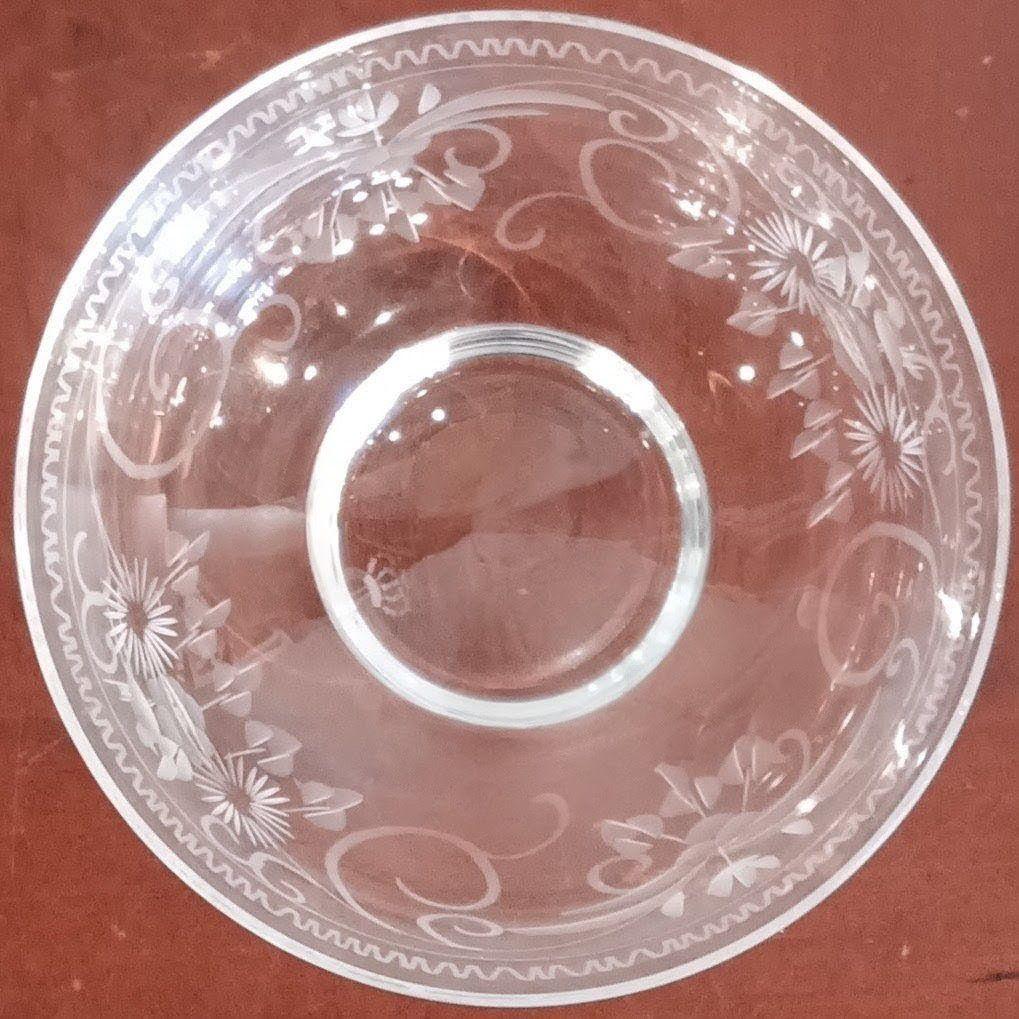 ドイツ テレジアンタール 12cm ボウル 4点セット ガラス 鳥 花