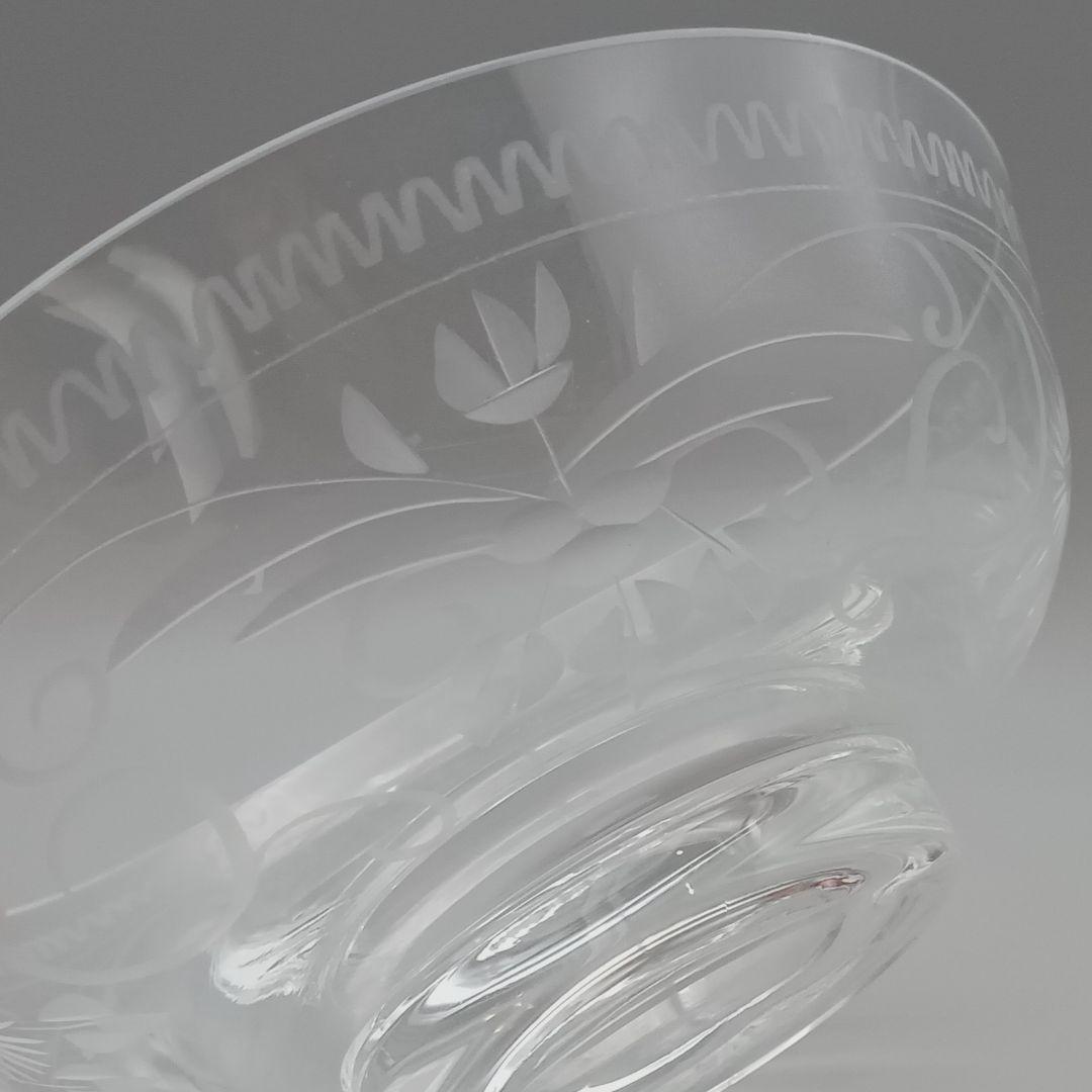 ドイツ テレジアンタール 12cm ボウル 4点セット ガラス 鳥 花