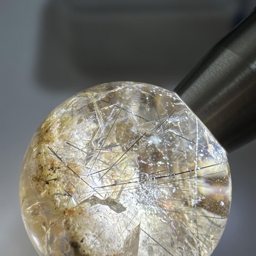 希少　高品質　ガーデンルチルクォーツ　丸玉　スフィア