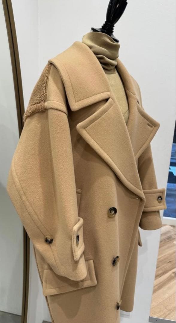 STUMBLY メルトン×ボア コンビネーション ピーコート