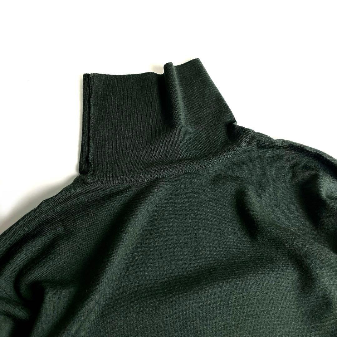 ジョンスメドレー エクストラファインメリノウール タートルネックニット 英国製