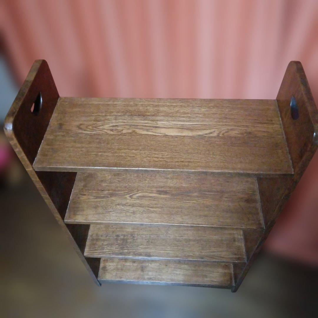 【N】高級アメリカンヴィンテージ ウッドラック シェルフ 茶 4段