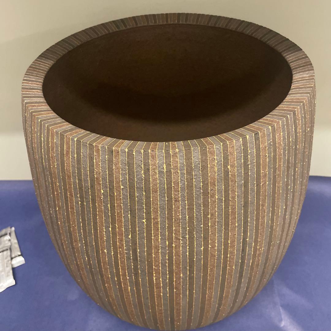 日本伝統工芸展　西村俊　花器　平成7年　三越本店