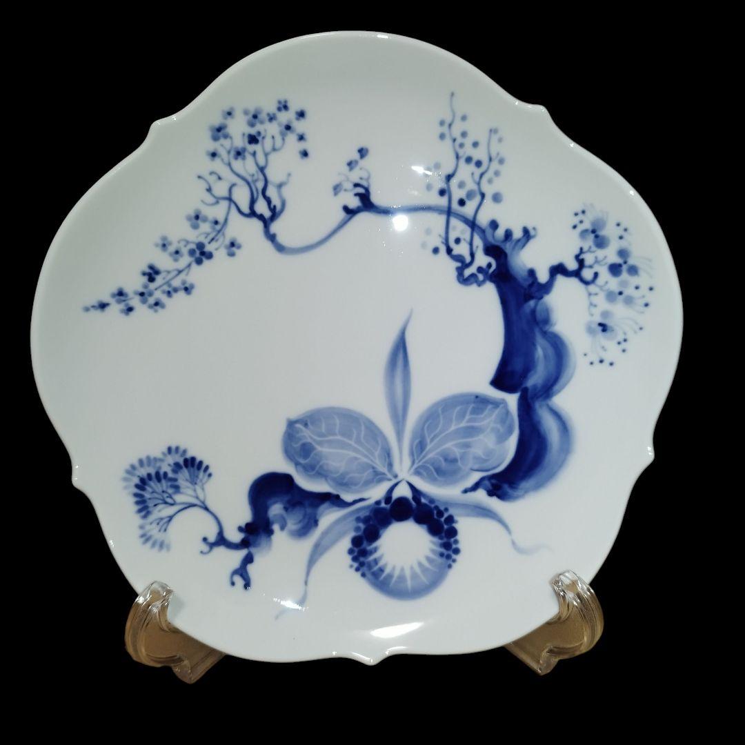 【未使用】Meissen ブルーオーキッド 18.5cmプレート 6枚セット