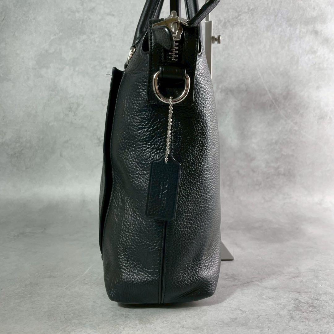 COACH 2WAY ブラック　黒いレザー ビジネスバッグ