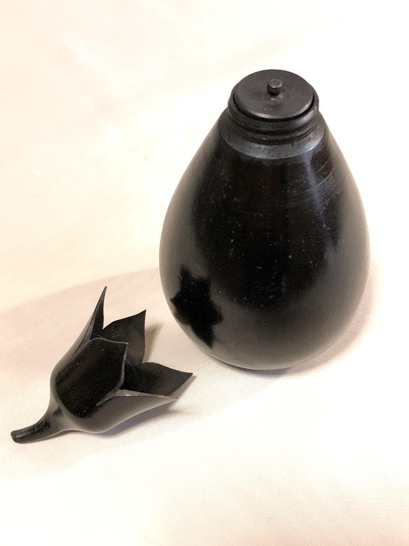 【 木彫漆塗茄子香筒 】　　最上手品　　蔵出　　I1105I